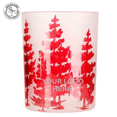 Supply Christmas Frosted Glass Round Votive Candle Holder