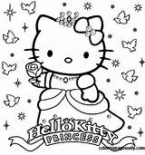 Kitty Hello Coloring Pages Princess Birthday Printable Happy Sanrio Colouring Kids Coloringpages Color Sheet Drawing Girls Cartoon Print Valentine Cat sketch template