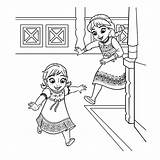 Elsa Anna Frozen Meisjes Kleine Kleurplaat Disney Coloring Pages Voor Sheet Mandala Choose Board Kids sketch template