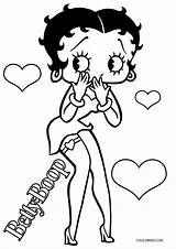 Betty Boop Coloring Pages Printable Drawing Kids Cartoon Print Adult Cool2bkids Color Sheets Book Drawings Colouring Disney Angel Characters Draw sketch template