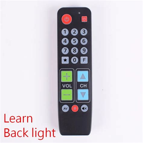 buttons learn remote control   light big button controller  tv vcr stb dvd dvbtv