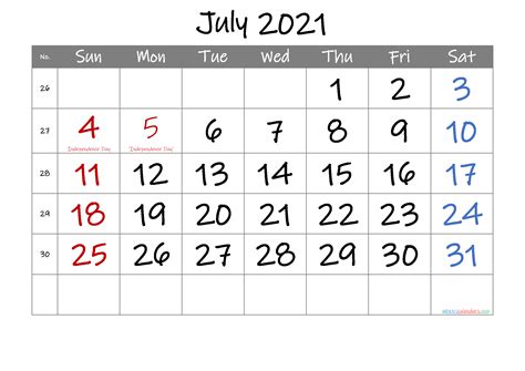 july  printable calendar  holidays template noifm