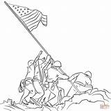 Flag Iwo Jima Coloring Raising Soldier Pages Soldiers American Drawing Clipart Printable Putting Line Color Elisha Elijah England M16 Sheet sketch template