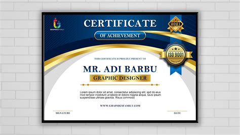 photoshop editable certificate design template graphicsfamily