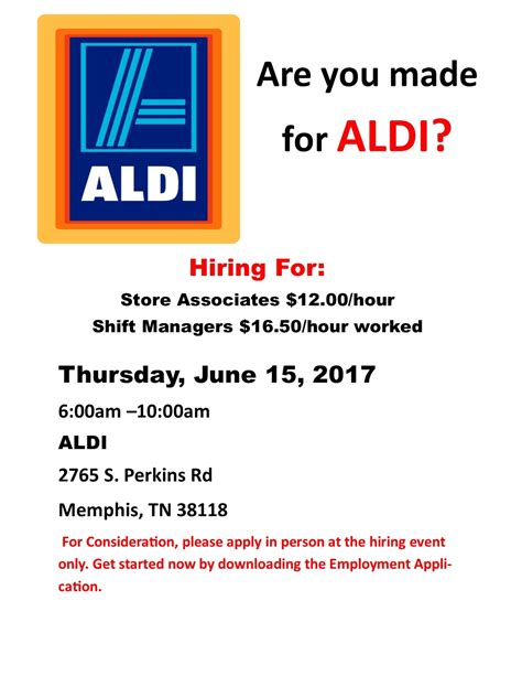 midsouth job list aldi hiring event
