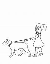 Pages Walking Dog Kids Coloring Drawing Children Man Gif Print Index Sketch Template sketch template