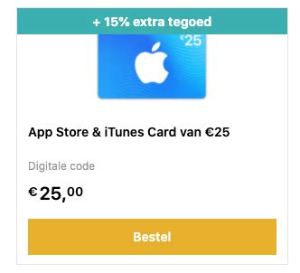 extra tegoed op apple app store itunes card tegoed