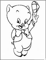 Porky Pig Tunes Coloring Pages Looney Loony Page2 Cartoon Fun Colouring Getdrawings sketch template
