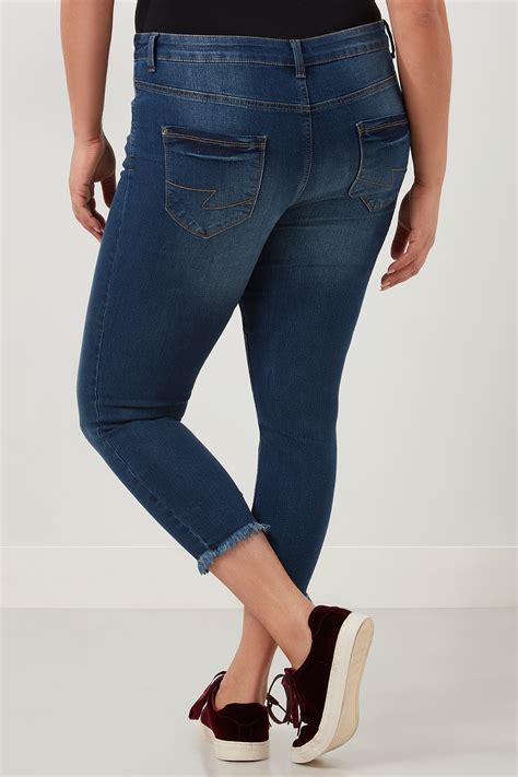 Dames Slim Leg Jeans Met Gerafelde Rand Bij Ms Mode®