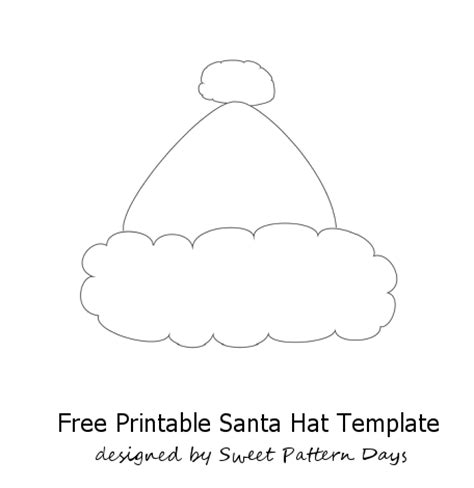 santa hat template printable pattern template pinterest hat