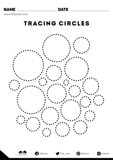 printable circle tracing worksheets