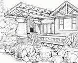 Coloring Pages Interior House Hand Drawing Color Exterior Drawings Rendering Scheme Web Building Print Printable Detailed Line Colorings Outline Colouring sketch template