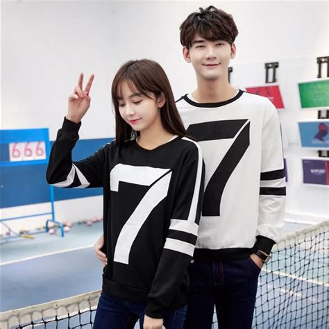 Couples Clothes Lovers Women Long Sleeve Cute Casual