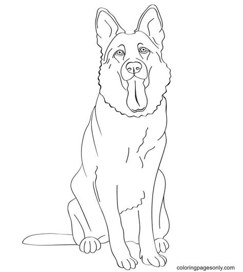german shepherd dogs  coloring page  printable coloring pages