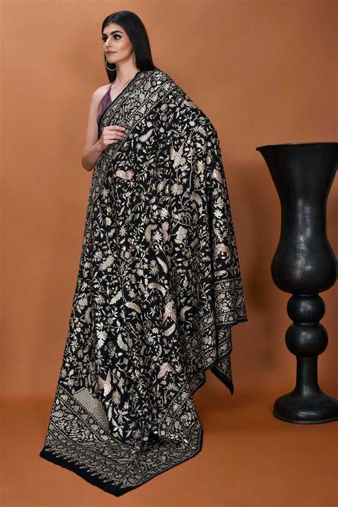 handmade zari embroidered pashmina shawls