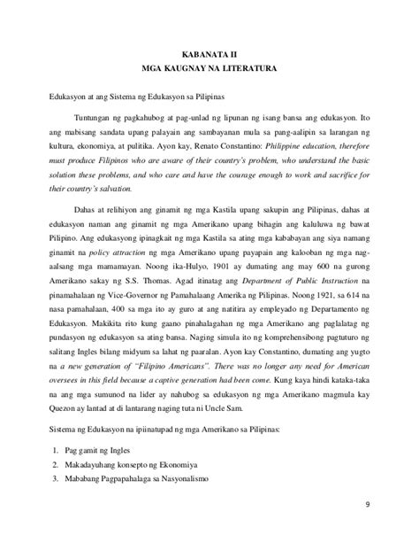 halimbawa ng thesis sa filipino kabanata 2