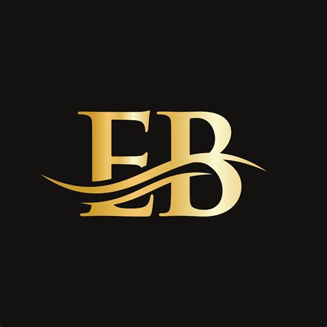 swoosh letter eb logo design  business  company identity water wave eb logo