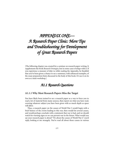 appendix   research paper clinic