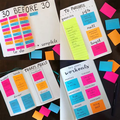 ways   sticky notes   bullet journal lets   learn