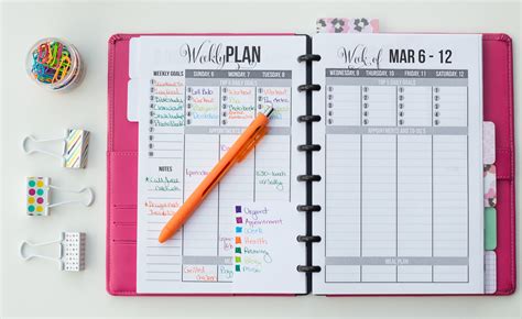 color code  planner  heart planners