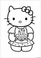 Hello Kitty Happy Birthday Pages Coloring Color Online sketch template