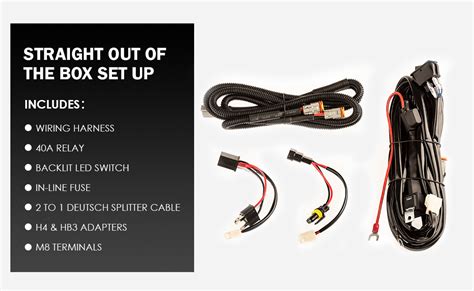 kings plug  play smart wiring harness spotlight wd driving light led light bar ebay