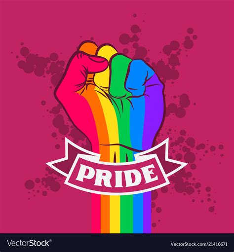 vintage lgbt propaganda lettering quote with hand vector image