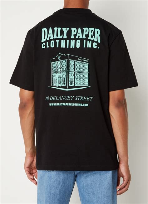 daily paper nedeem  shirt met logo en backprint zwart de bijenkorf