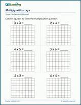 Arrays Multiply Multiplication Worksheet K5 Solve sketch template