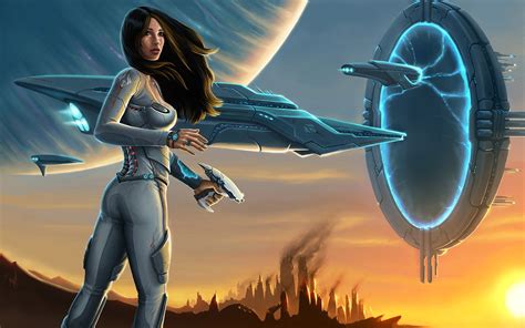 hawken fantasy art artwork futuristic science fiction portal women video games wallpapers