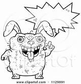 Ugly Rabbit Talking Cartoon Clipart Outlined Thoman Cory Bunny Vector Coloring Royalty sketch template