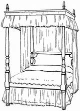 Canopy Bedroom Cliparts Designlooter Webstockreview sketch template