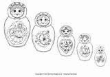 Russian Dolls Doll Nesting Coloring Pages Matryoshka Printable Colouring Craft Activityvillage Colour Choose Board sketch template