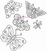 Embroidery Hand Patterns Butterflies Butterfly Designs Pattern Simple Flower Stitch Dragonflies C1920 Knitting Format Jewswar Stitching Flowers Choose Board Vintage sketch template
