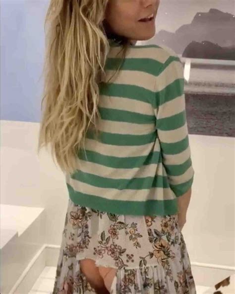 Heidi Klum With A Split In Her Skirt Which Shows Her Bum Underwear