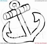 Anchor Coloring Outline Nautical Illustration Pages Clipart Royalty Visekart Rf Print Background Coloringtop sketch template