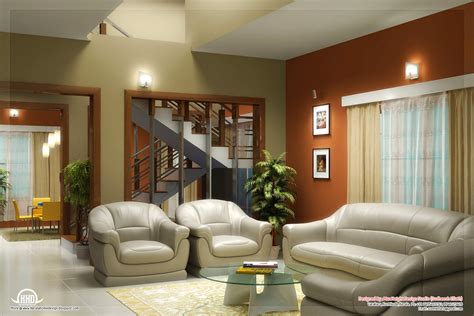 beautiful living room rendering kerala home design  floor plans