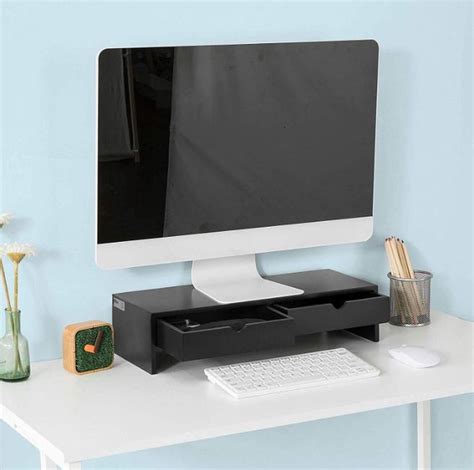 bolcom simpletrade monitor standaard monitor verhoger ergonomisch  lades zwart