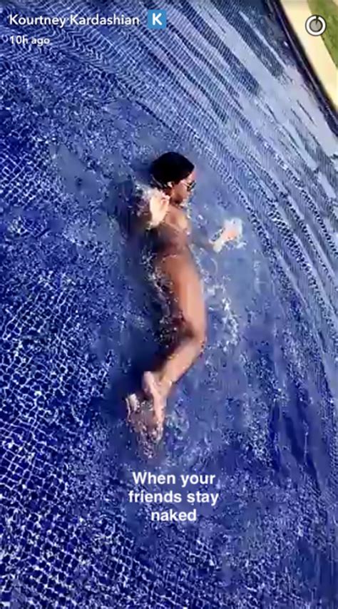 kourtney kardashian shares skinny dipping clip as she enjoys boozy holiday with kim and pals
