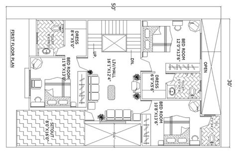 floor bungalow plan drawing  dwg autocad file plan drawing bungalow   plan