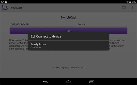 twitchcast lets users stream twitchtv streams  chromecast