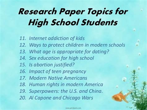 research paper topics  high school students