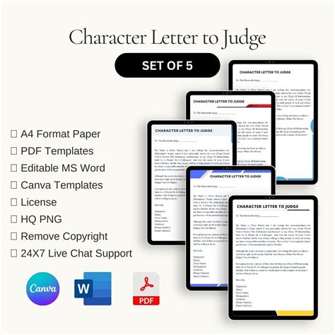 character letter  judge sample template   word character