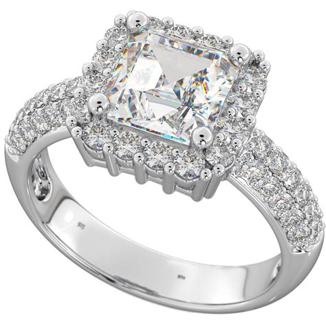 Asscher Cut Cubic Zirconia Ring Bridal