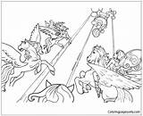 Pages Coloring Horses Winged Fairies Ride Horse Color Coloringpagesonly sketch template