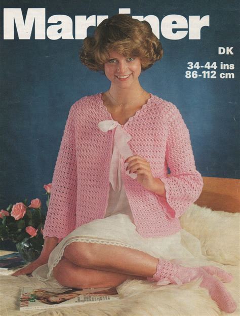 womens bedjacket  socks knitting pattern   crocheted edge