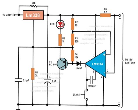 automatic  volt battery charger circuit  ic lm