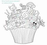 Kawaii Cupcake Coloring Pages Food Cake Ultimate Cute Desserts Deviantart Sweet Bunny Template Color Animals sketch template