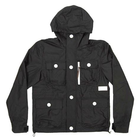 adidas originals hooded windbreaker jacket black mens jackets  attic clothing uk