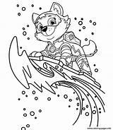 Paw Patrol Everest Coloring Pups Pages Mighty Printable Print sketch template